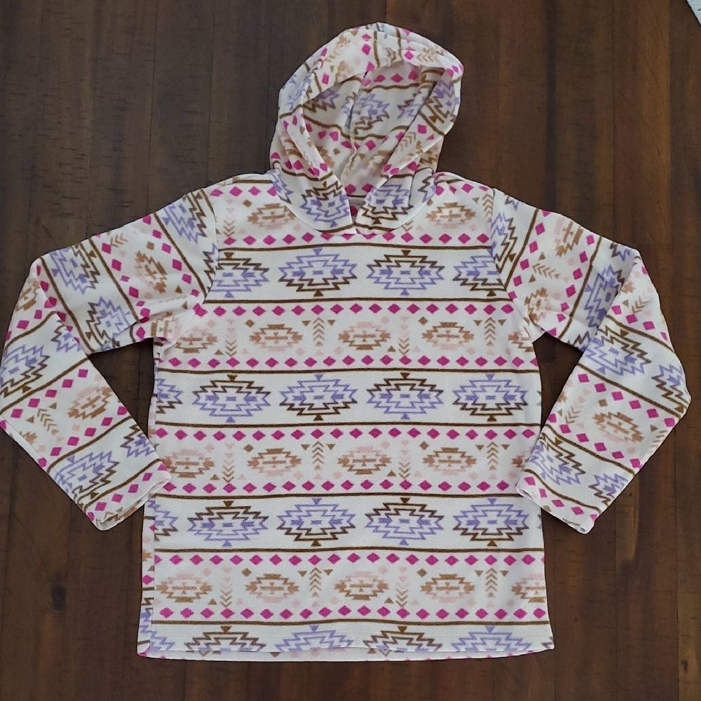 The Children's Place Girl's Southwest Pattern Hooded Pullover - Size XL (14)